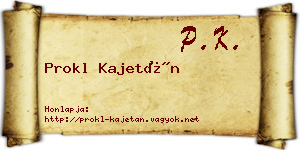 Prokl Kajetán névjegykártya